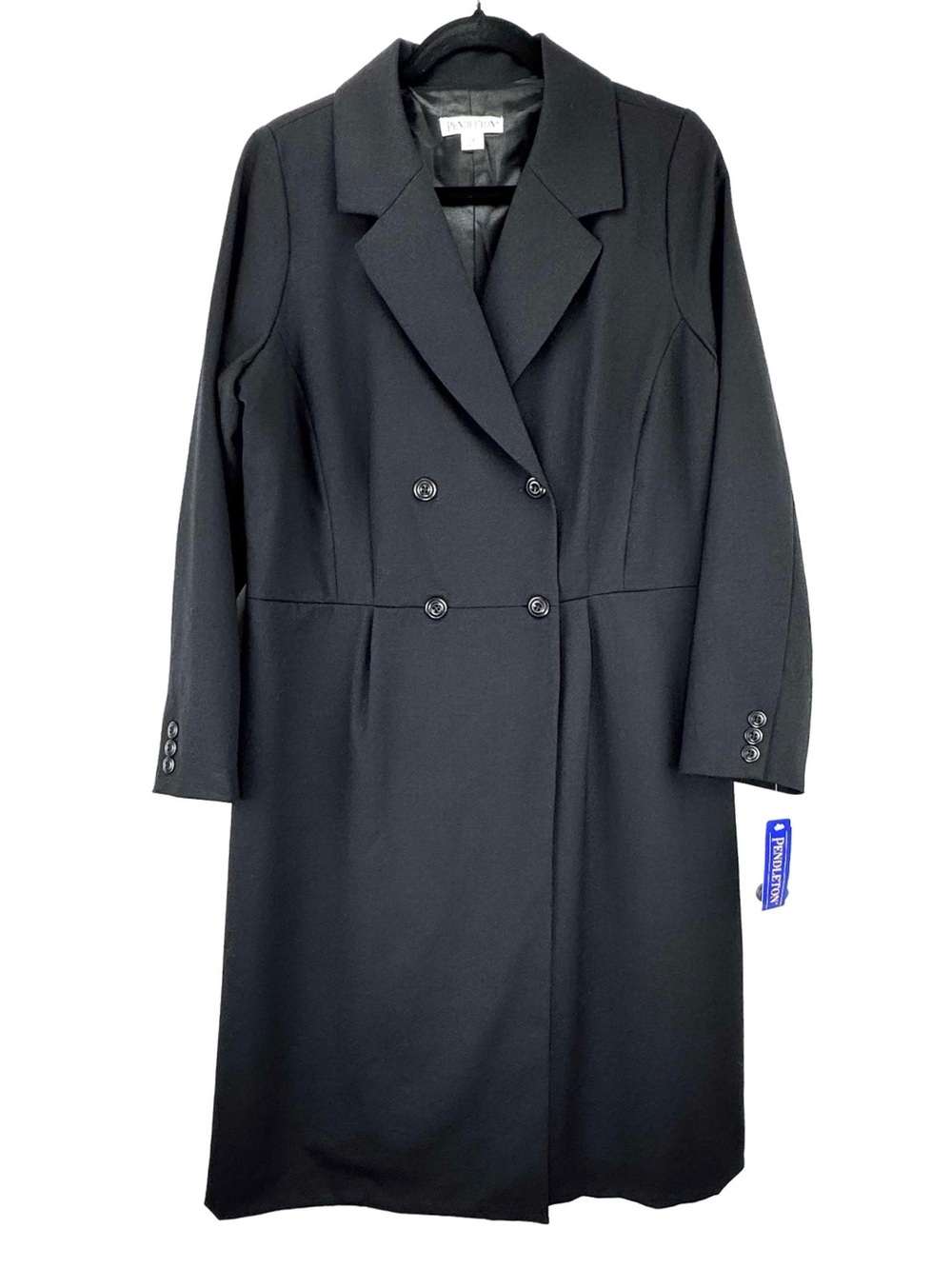 Pendleton Black Double-Breasted Wool Coat Dress